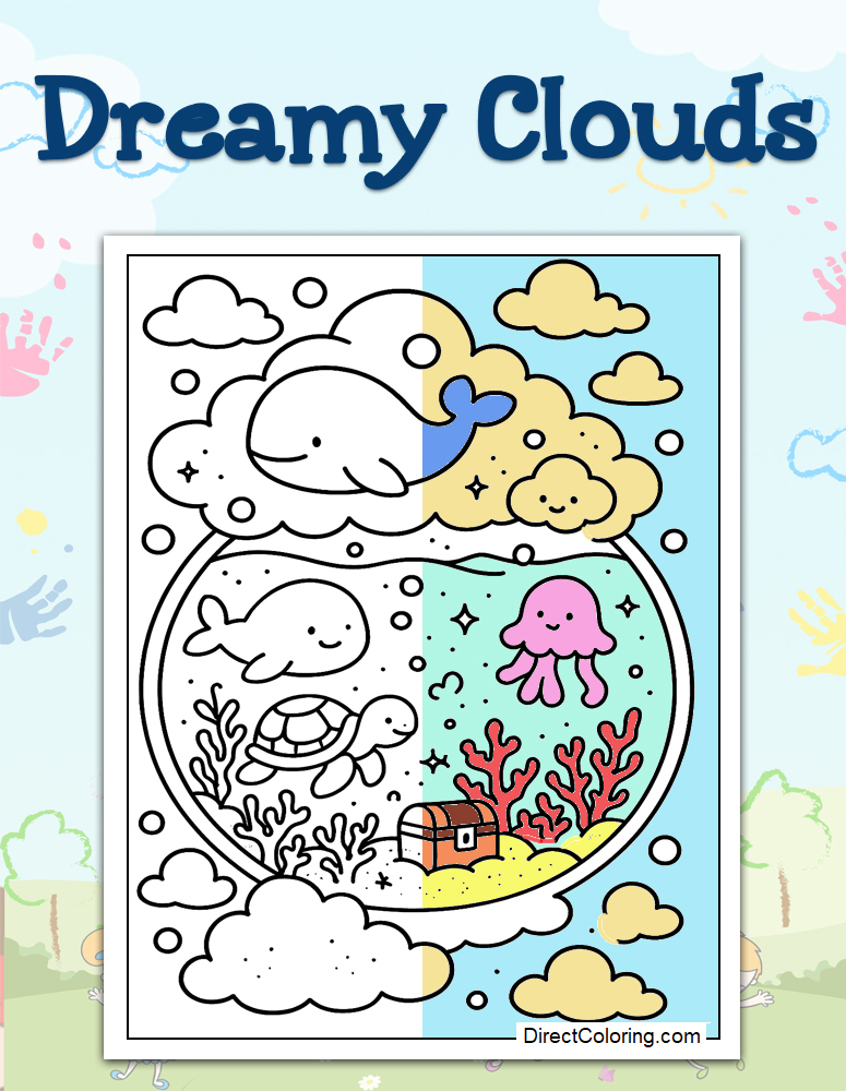 Dreamy Clouds Coloring Pages